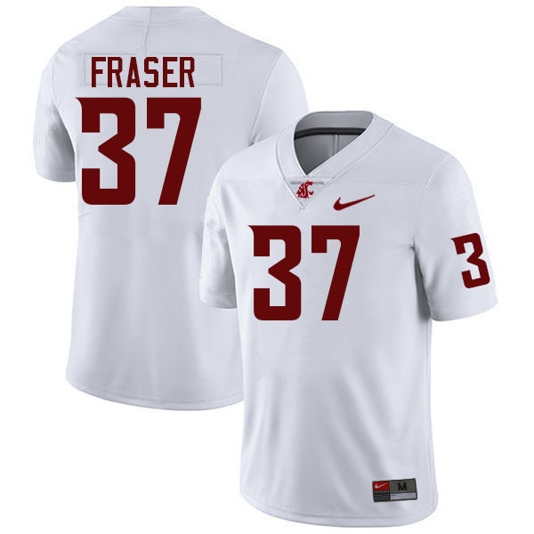 Men #37 Aslan Fraser Washington State Cougars College Football Jerseys Stitched-White